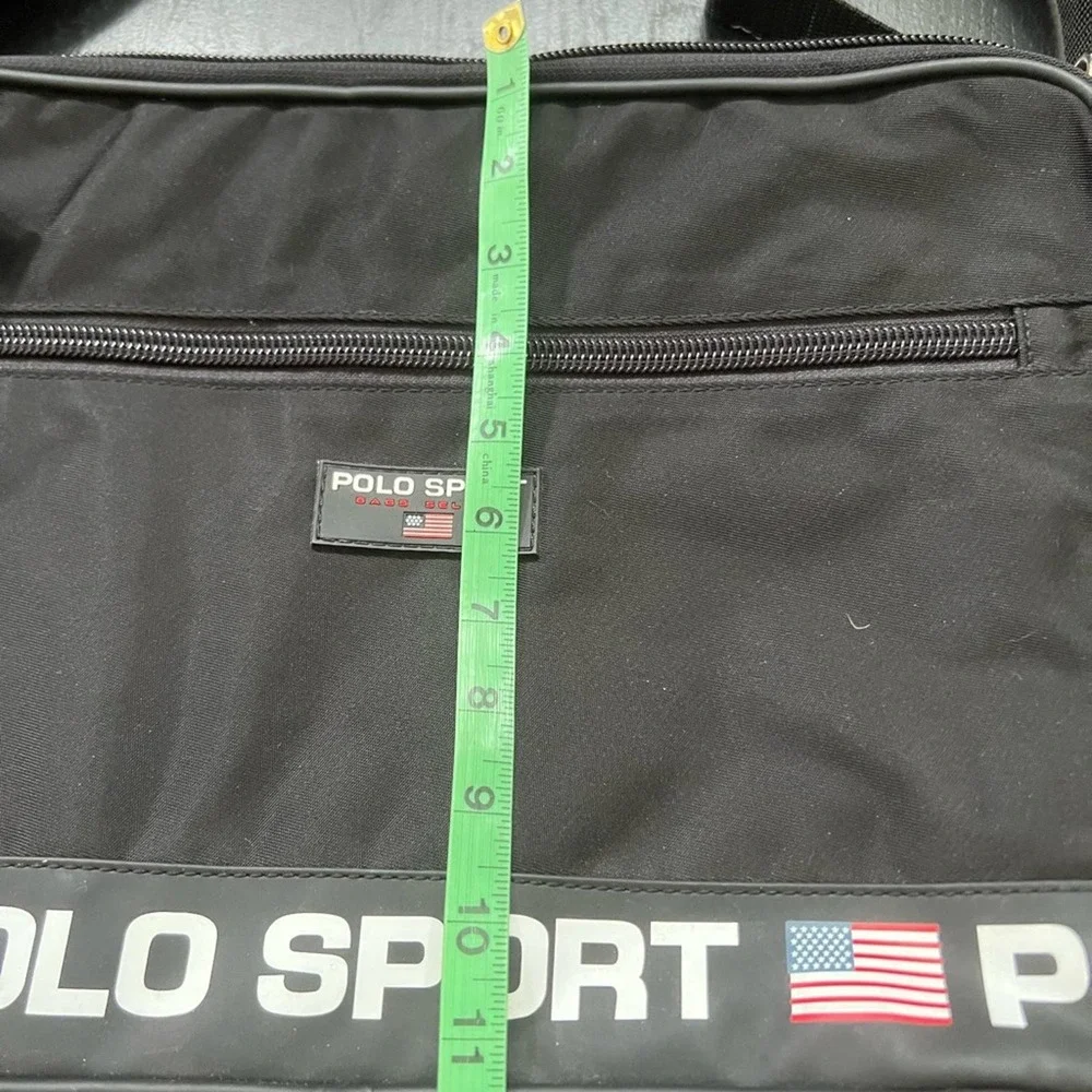 Vintage Polo Sport by Ralph Lauren Black Messenger Bag with Logo